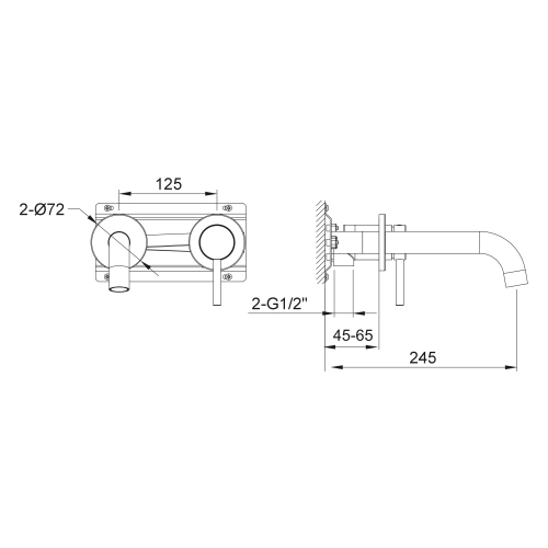 Bateria Umywalkowa Podtynkowa Kohlman Axel QW180A Chrom